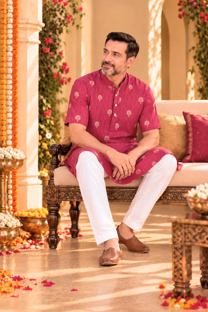 Berry Treasure Foiled Muslin Kurta