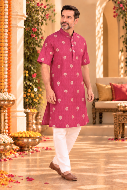 Berry Treasure Foiled Muslin Kurta