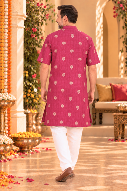 Berry Treasure Foiled Muslin Kurta