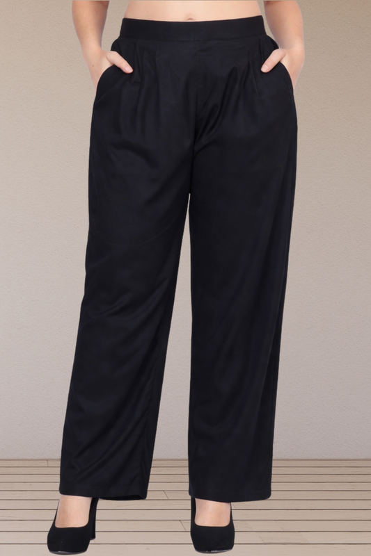 Black Belted Cotton Palazzo