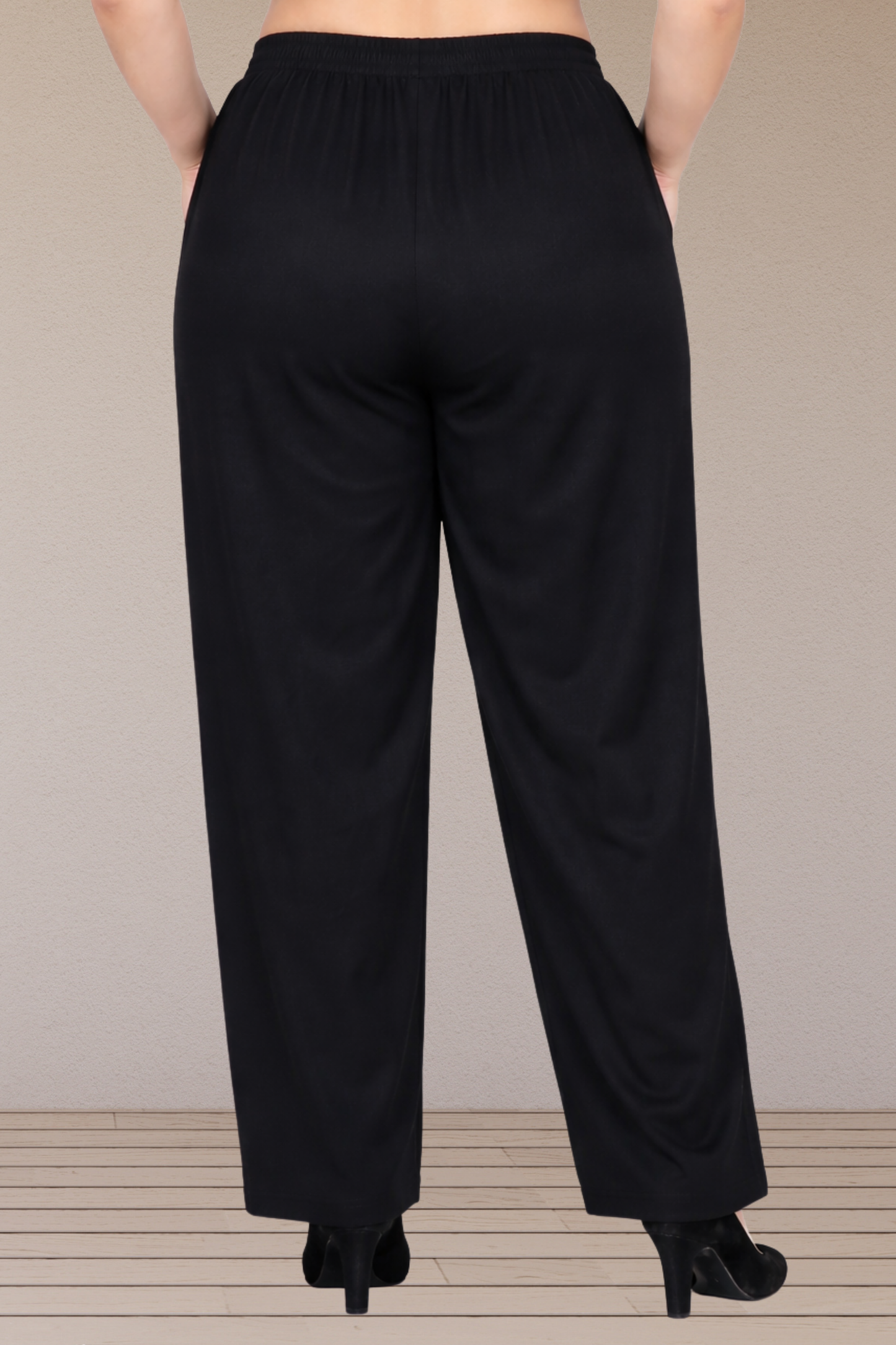 Black Belted Cotton Palazzo