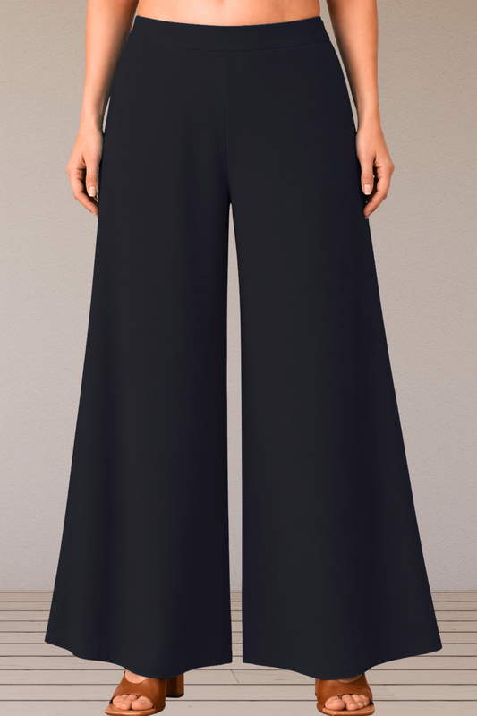 Black Belted Loose Palazzo