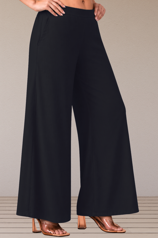 Black Belted Loose Palazzo