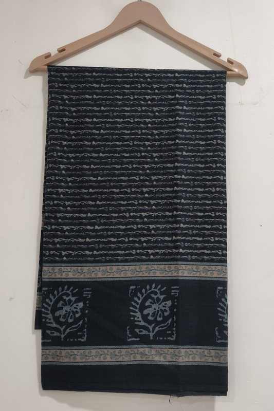 Grey Block Printed Cotton Dupatta