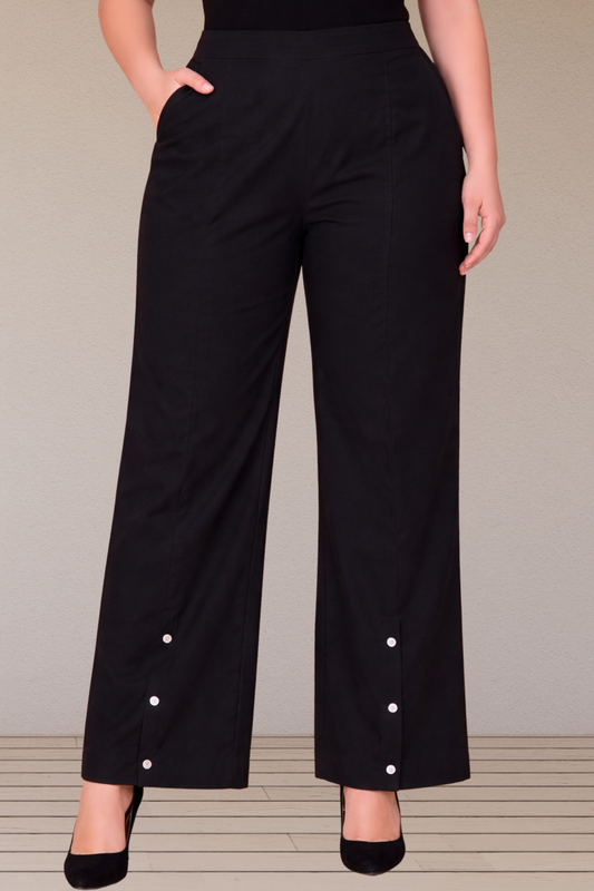 Black Buttoned Palazzo