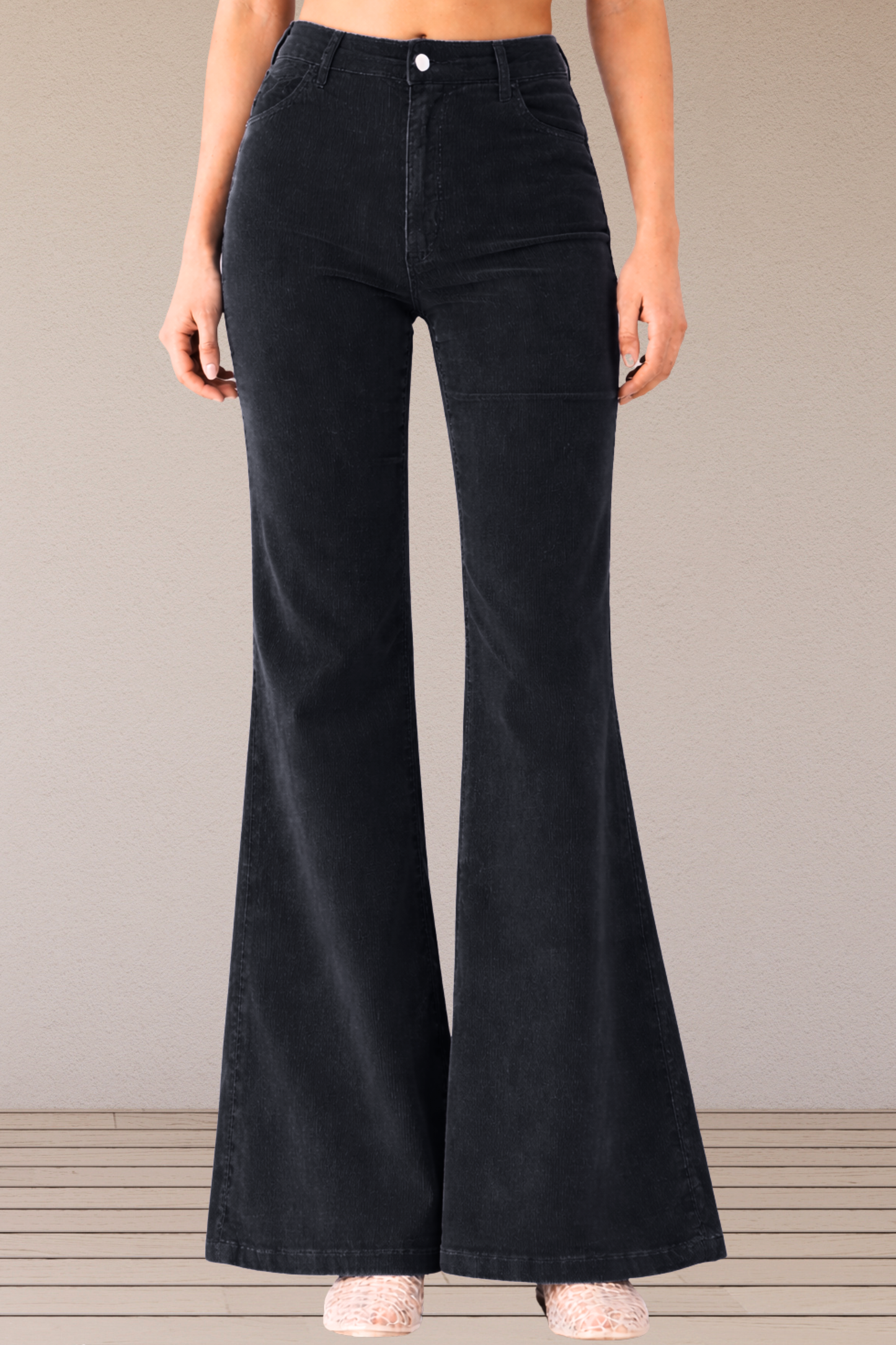 Black Corduroy Bell Bottom