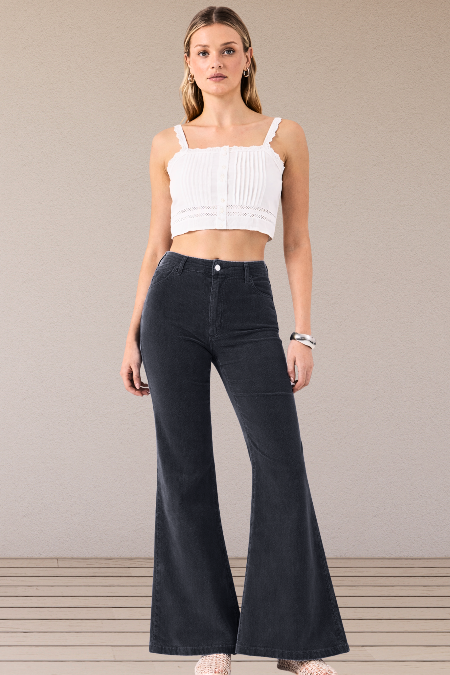 Black Corduroy Bell Bottom