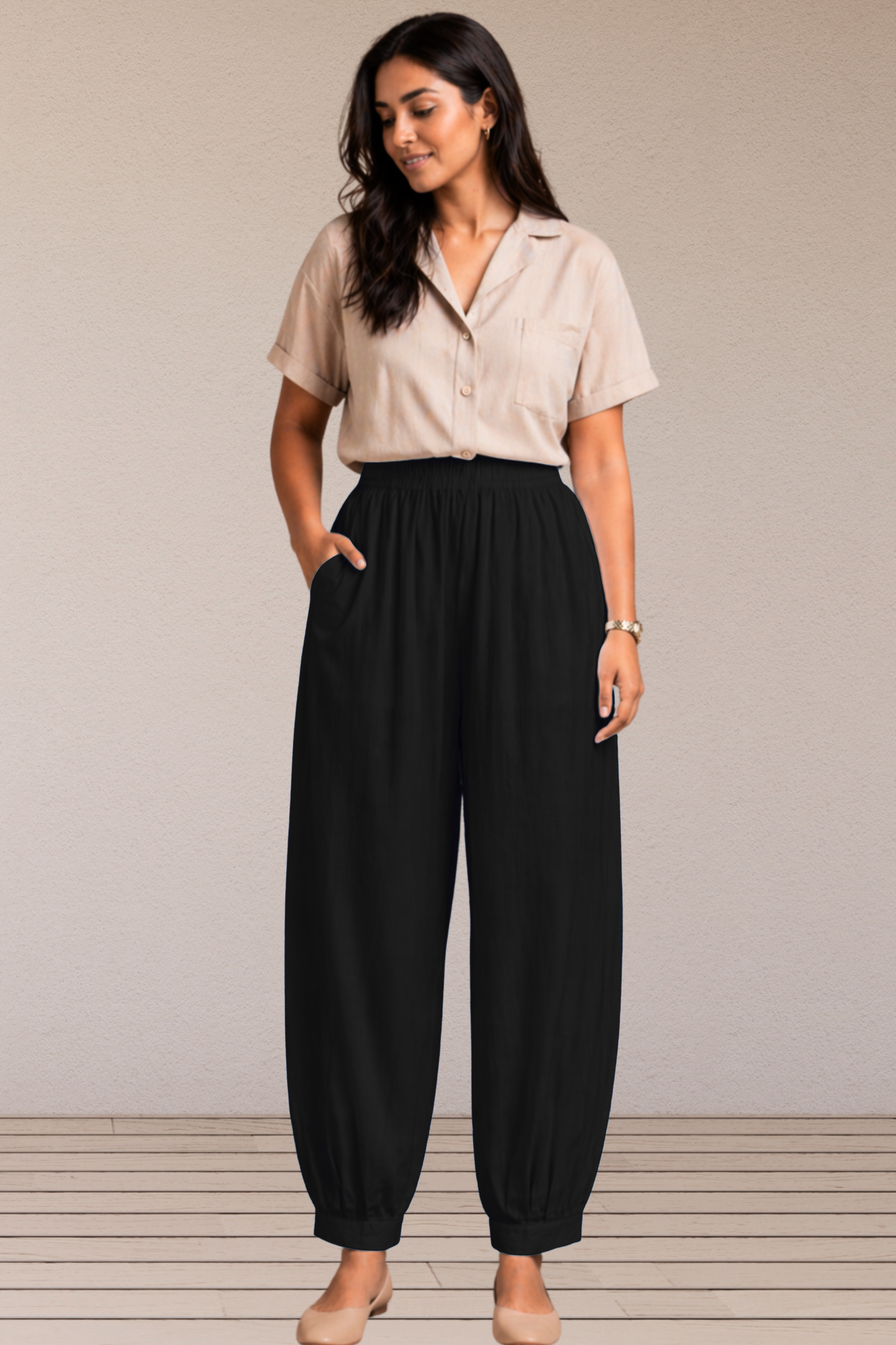 Black Cotton Afghani Pants