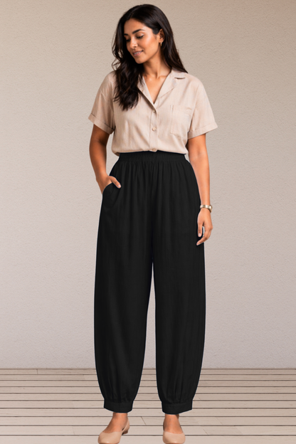 Black Cotton Afghani Pants