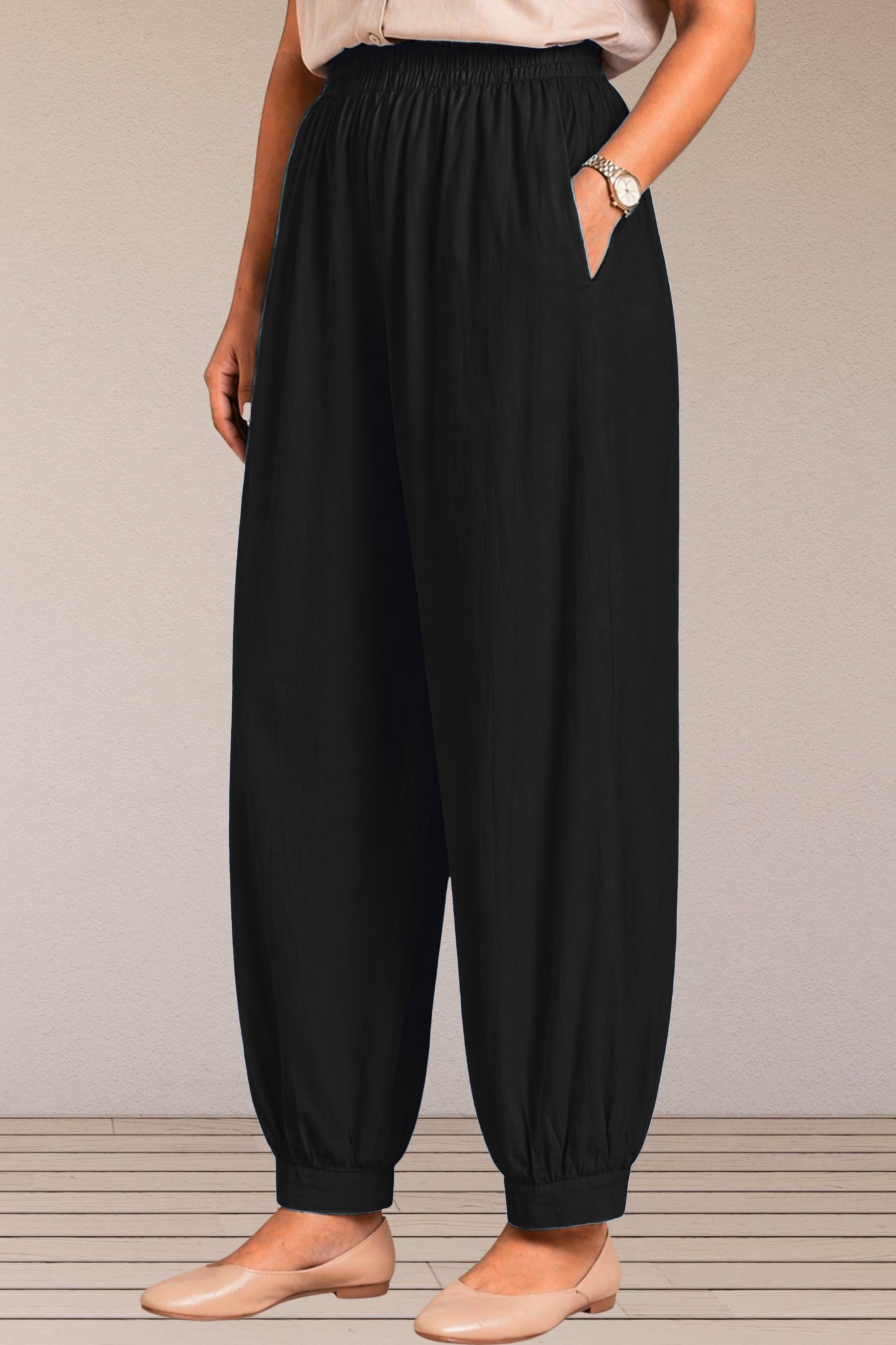 Black Cotton Afghani Pants