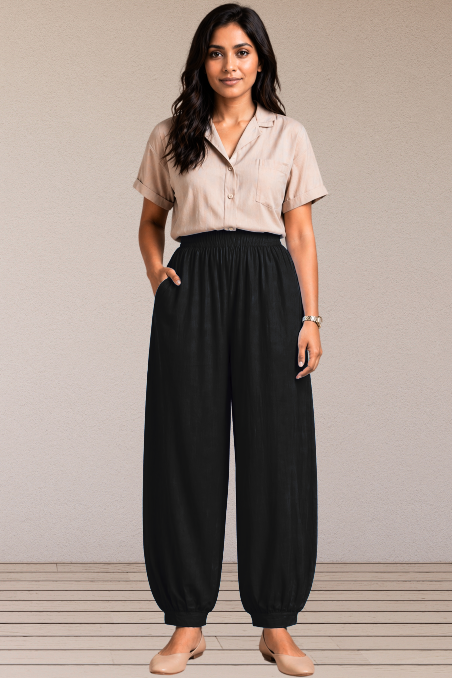 Black Cotton Afghani Pants