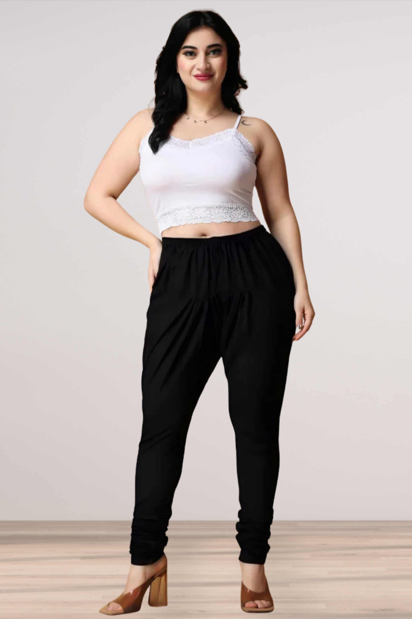 Black Cotton Churidar Pants