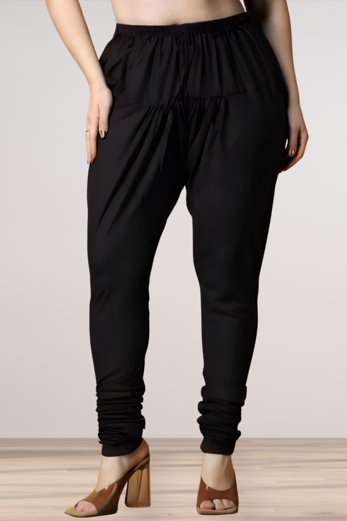 Black Cotton Churidar Pants