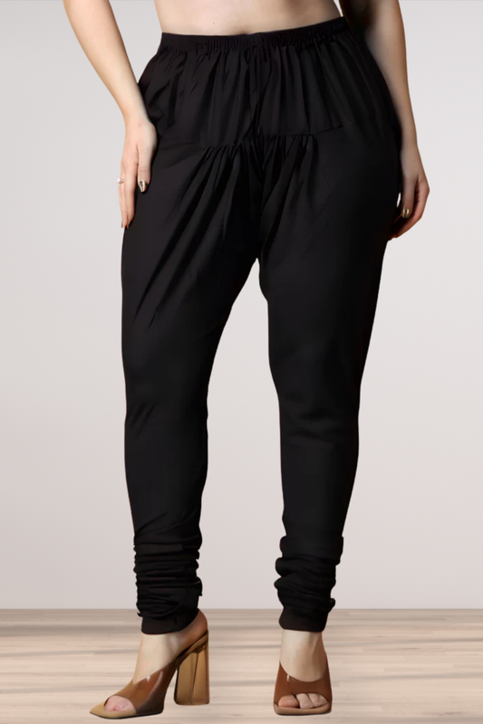 Black Cotton Churidar Pants
