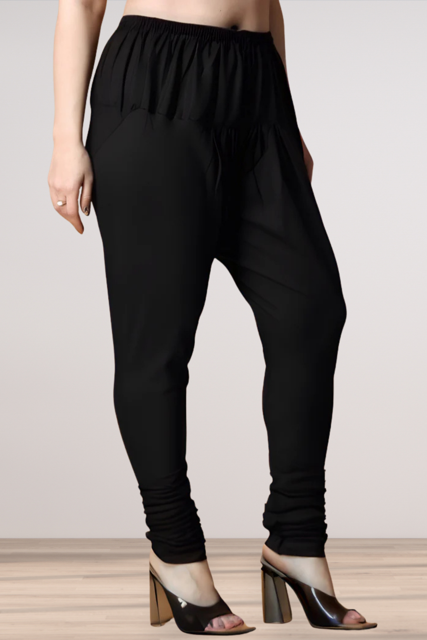 Black Cotton Churidar Pants