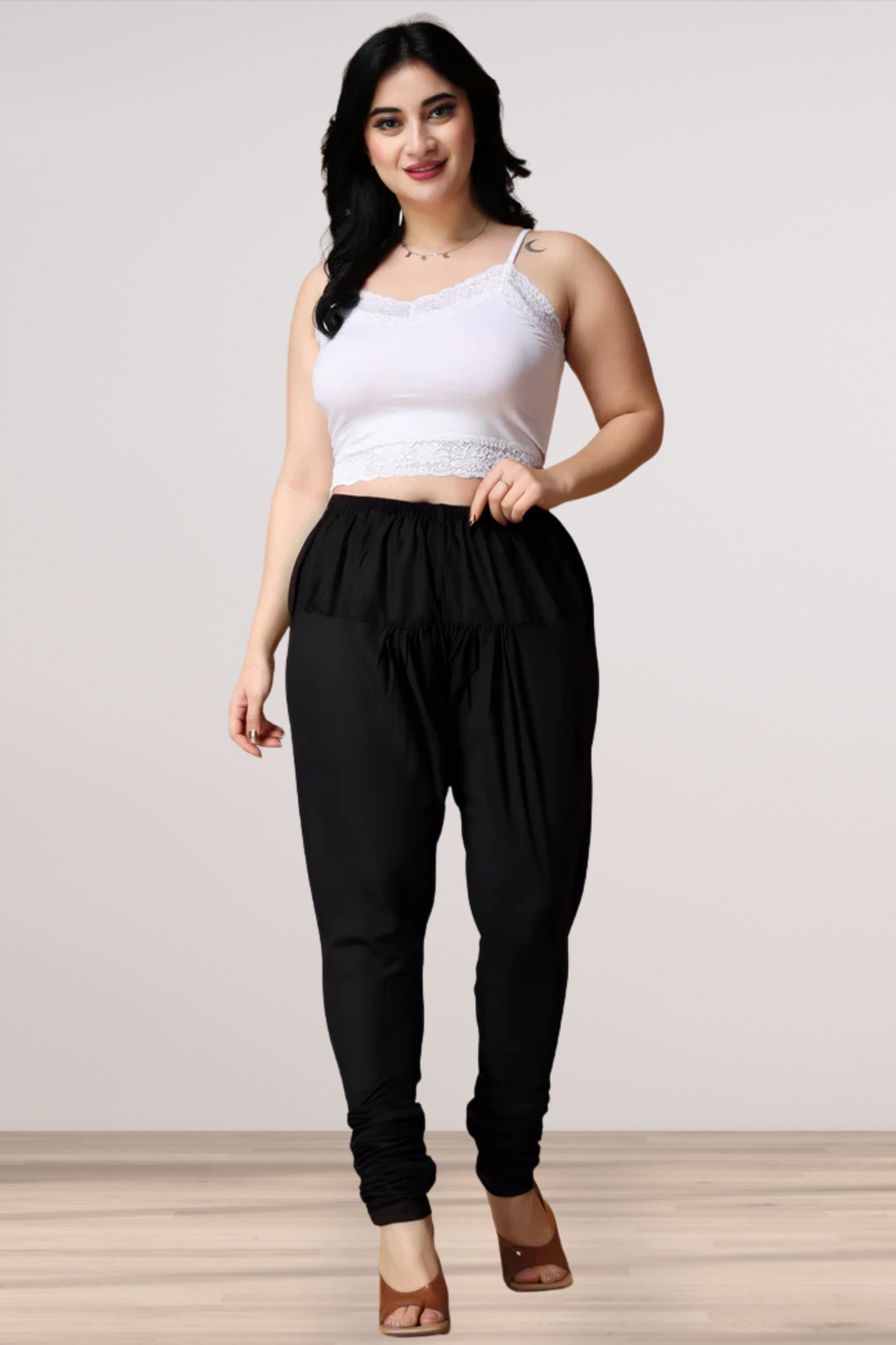 Black Cotton Churidar Pants