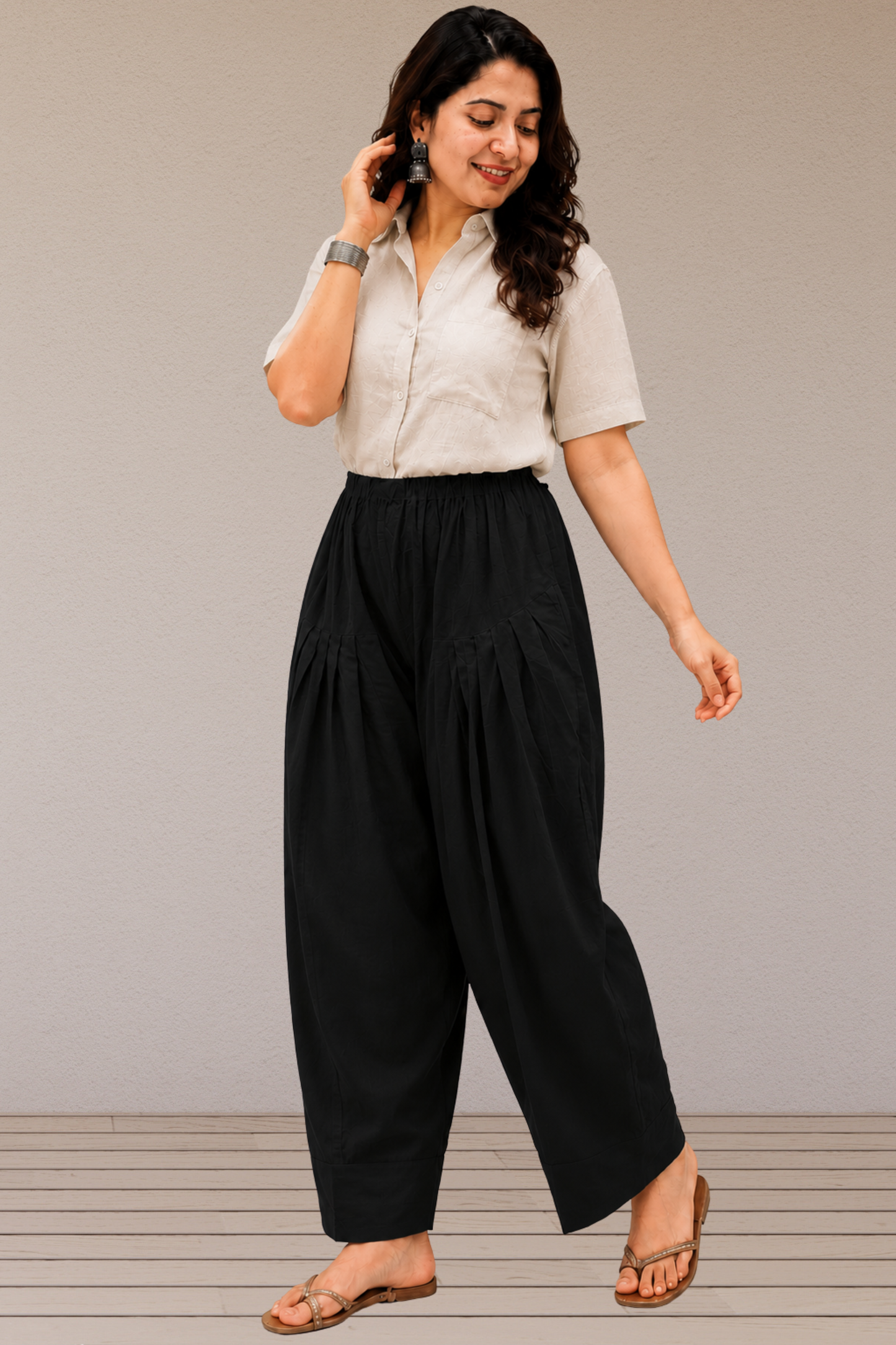 Black Cotton Farshi Salwar