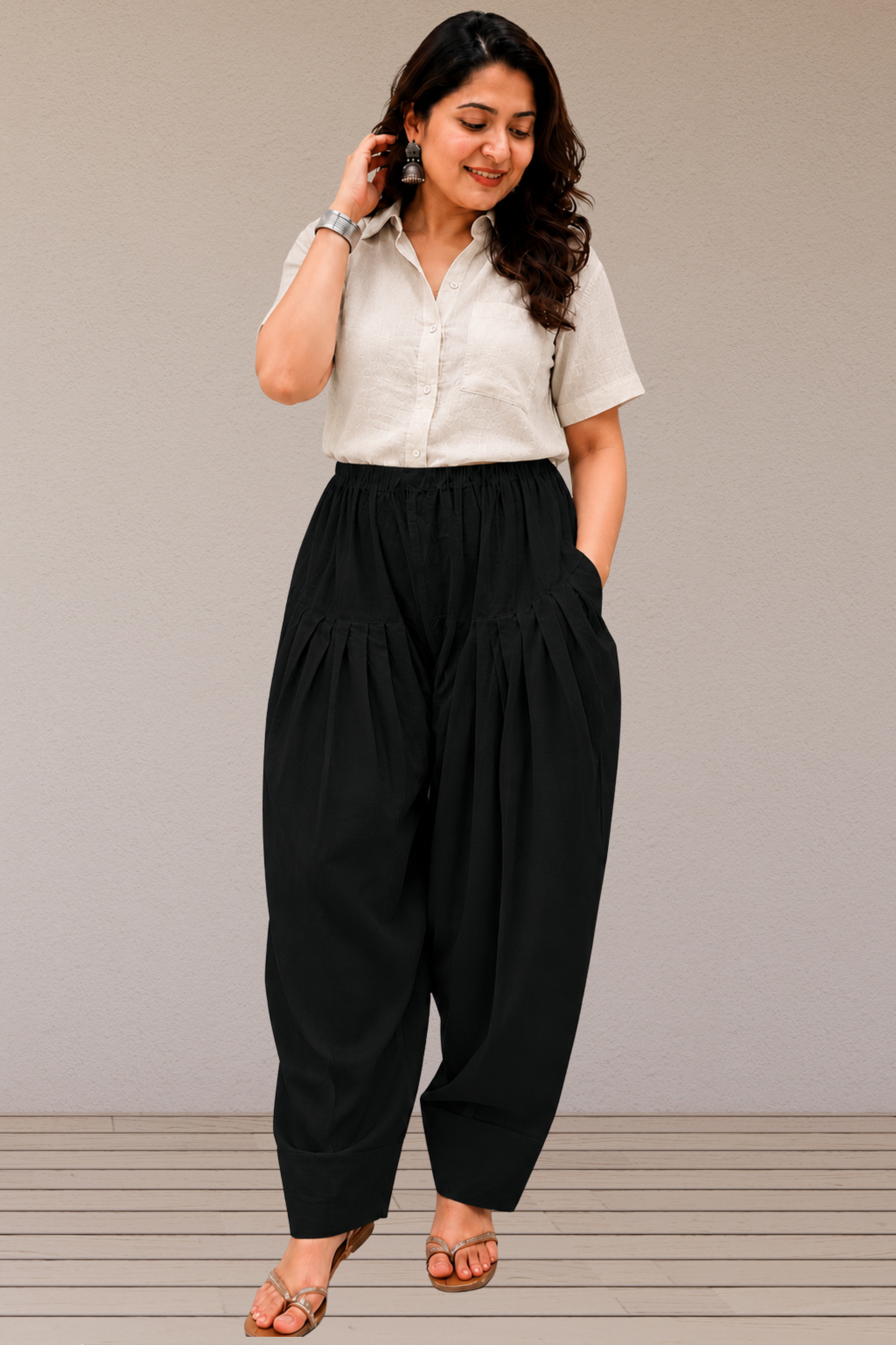 Black Cotton Farshi Salwar