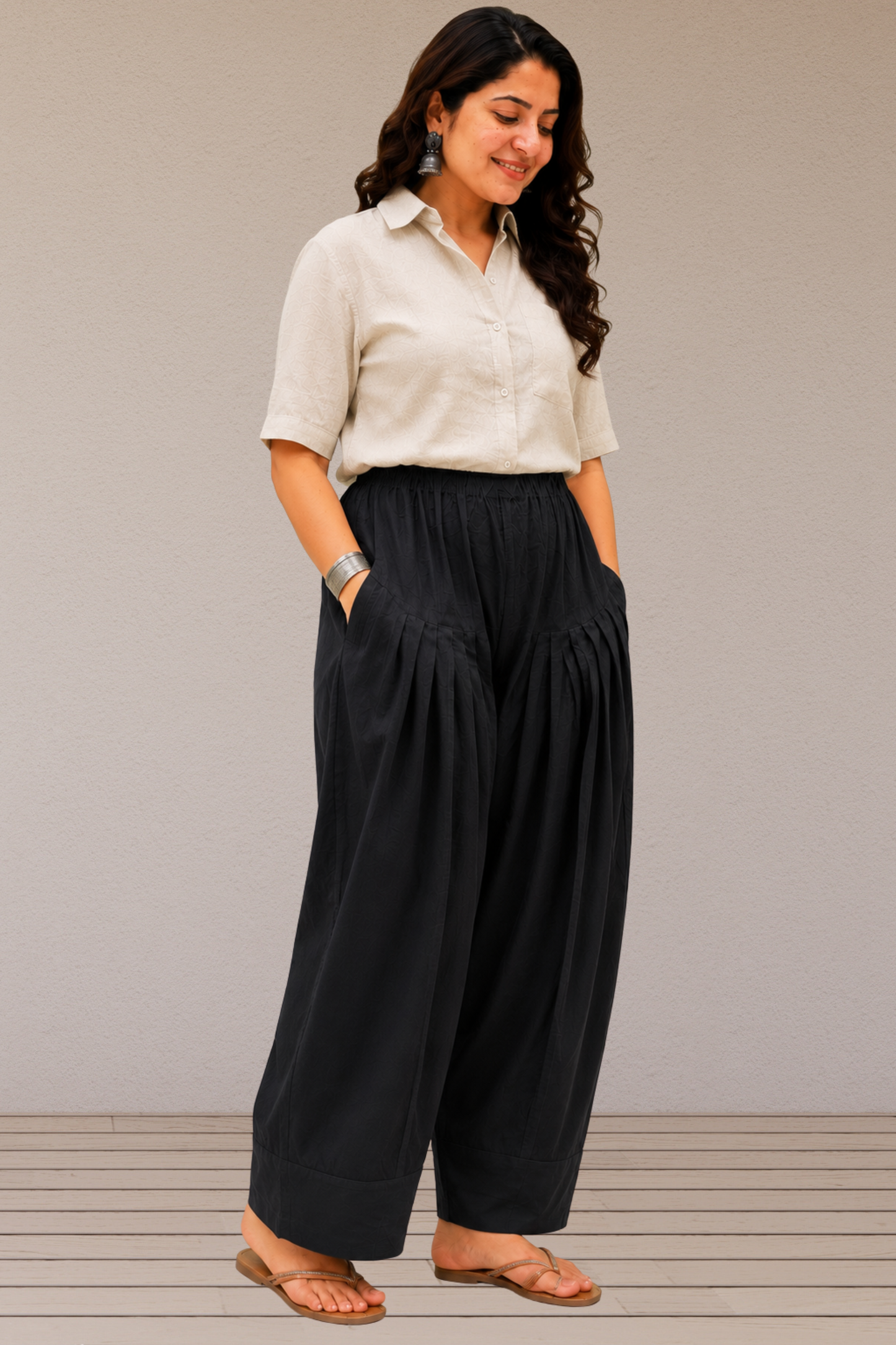 Black Cotton Farshi Salwar