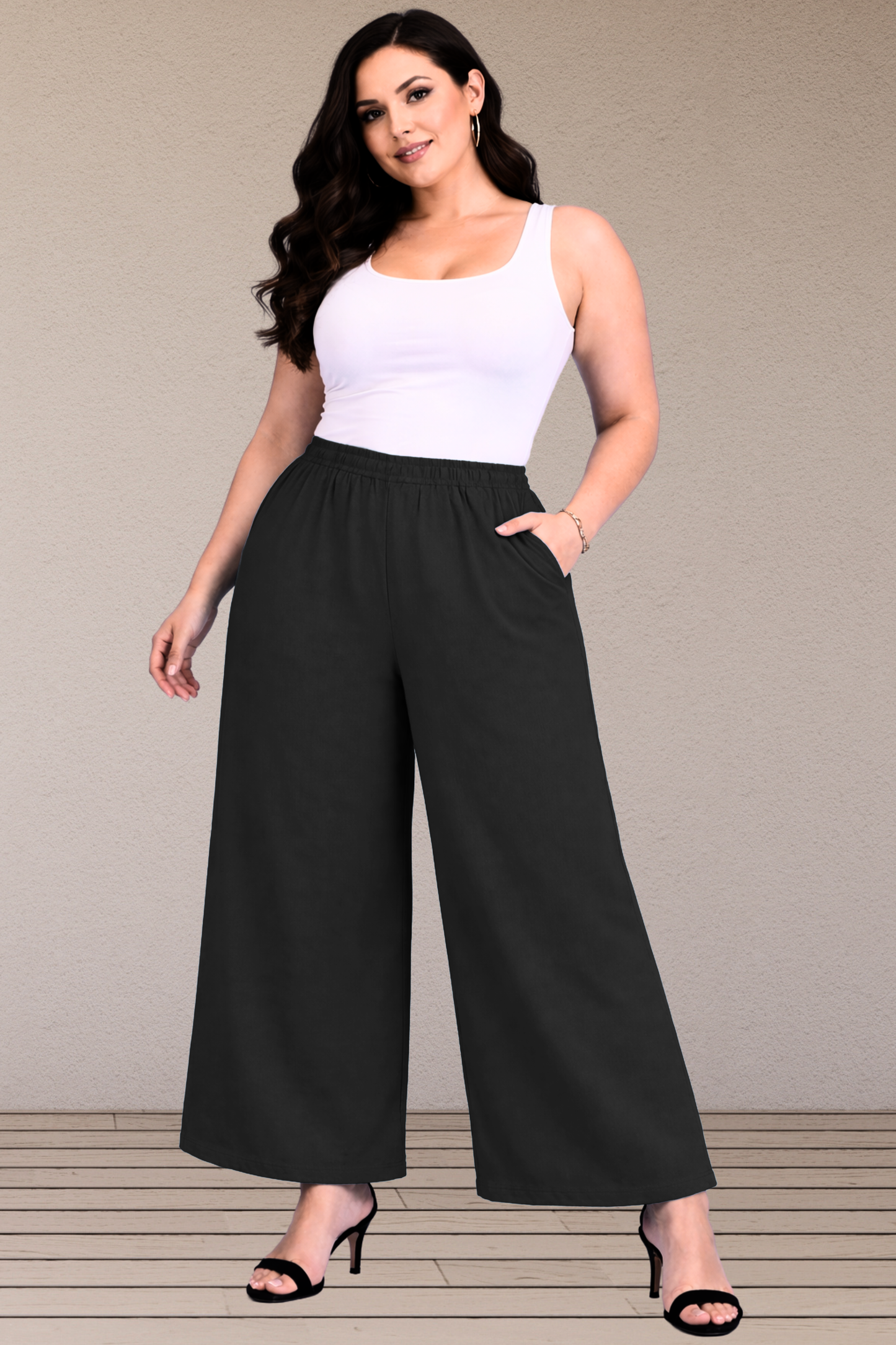 Black Cotton Flared Pant