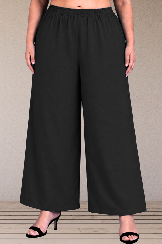 Black Cotton Flared Pant