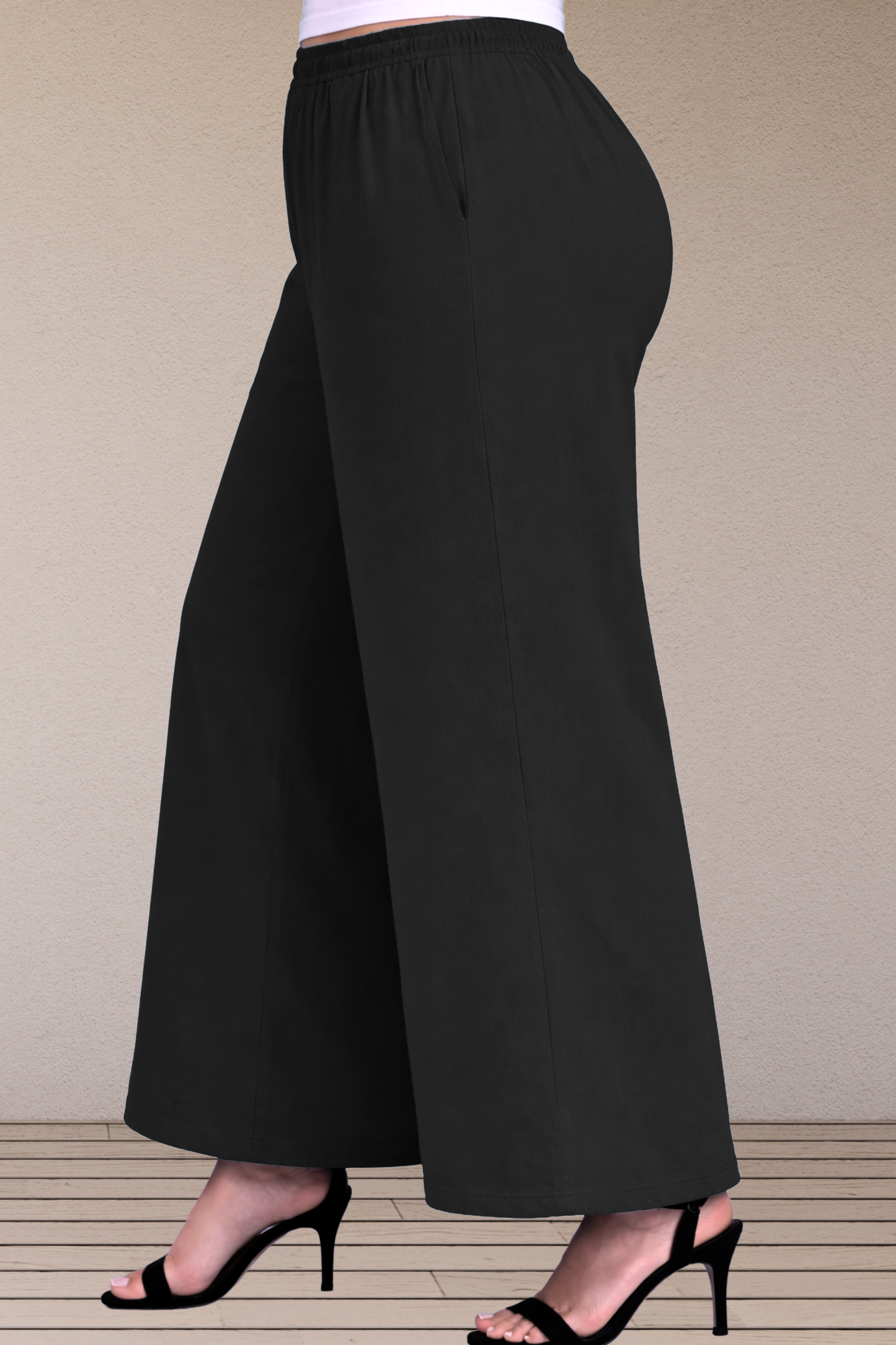 Black Cotton Flared Pant