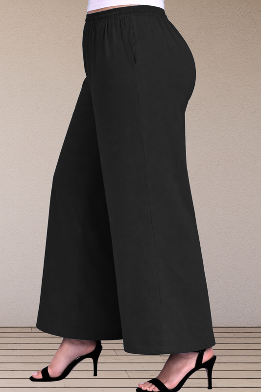 Black Cotton Flared Pant