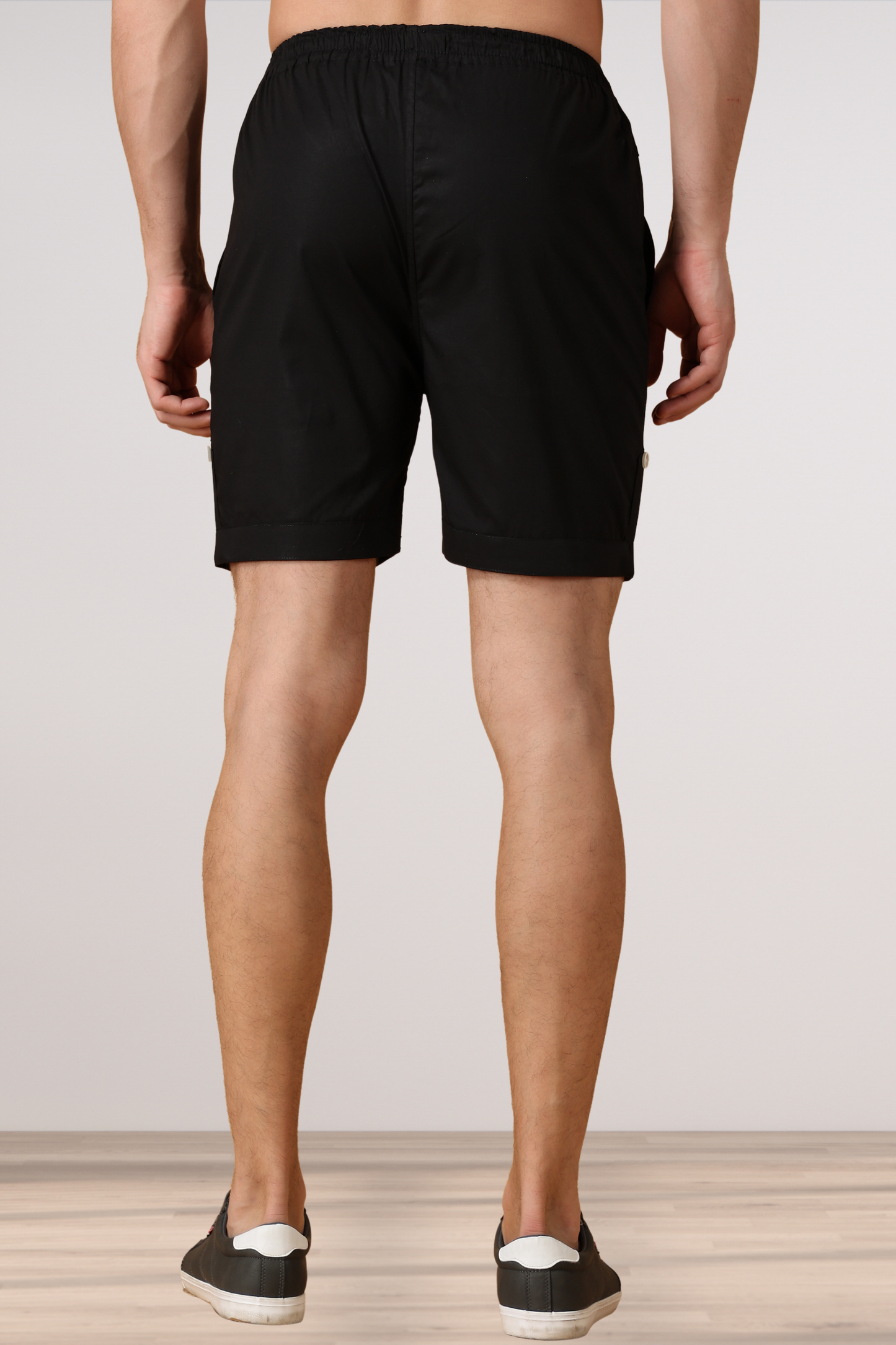 Black Cotton Shorts
