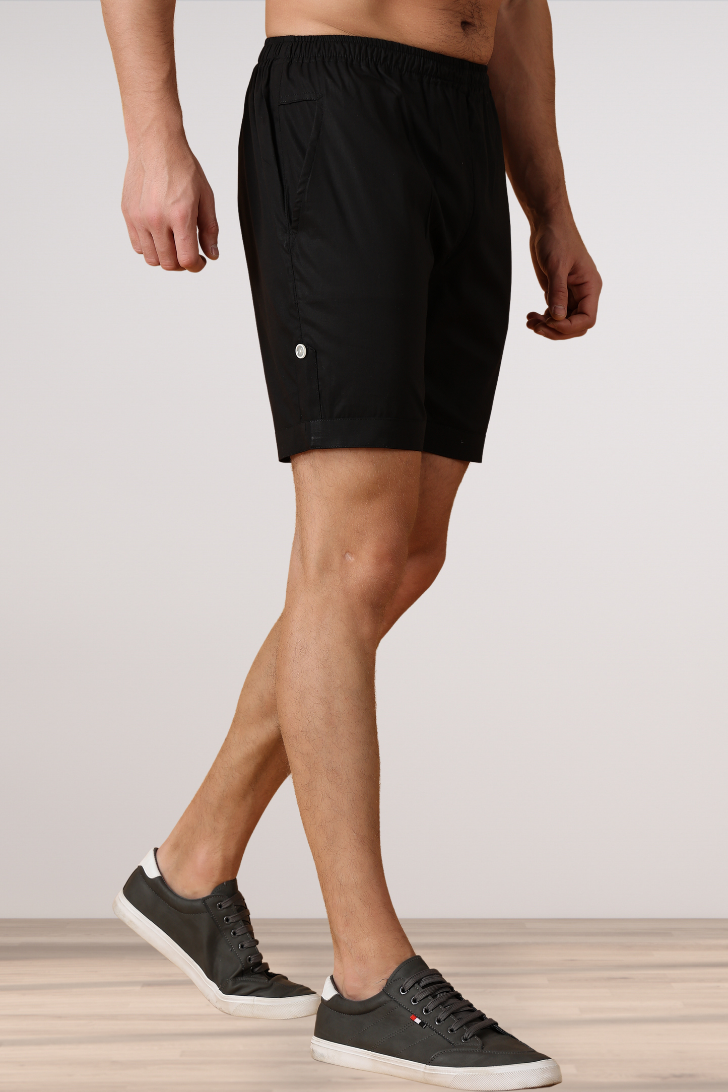 Black Cotton Shorts