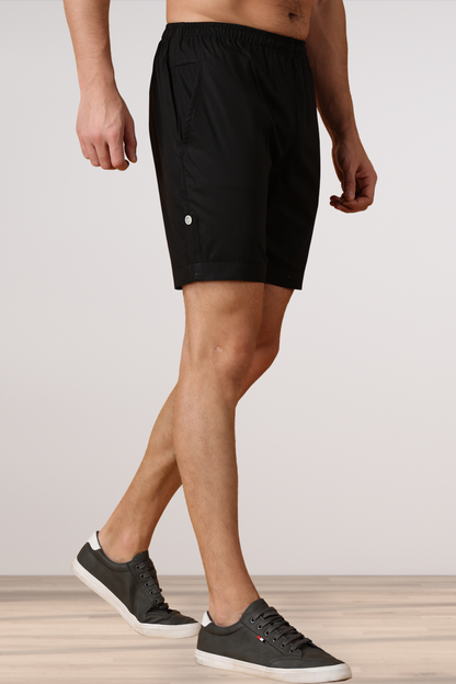 Black Cotton Shorts