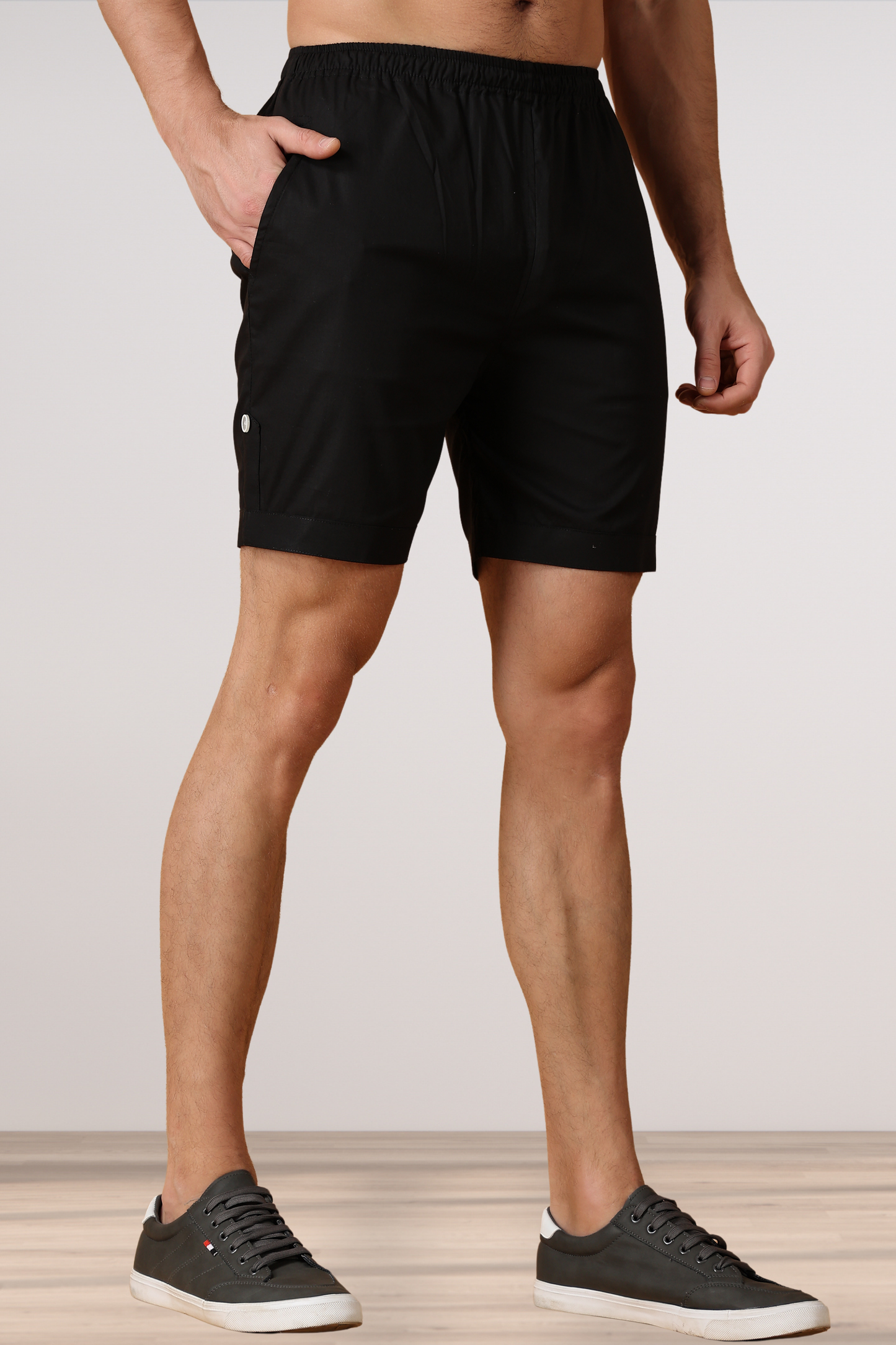 Black Cotton Shorts