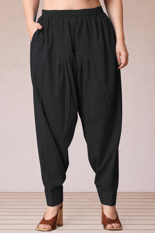 Black Cotton Straight Salwar