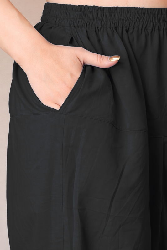 Black Cotton Straight Salwar