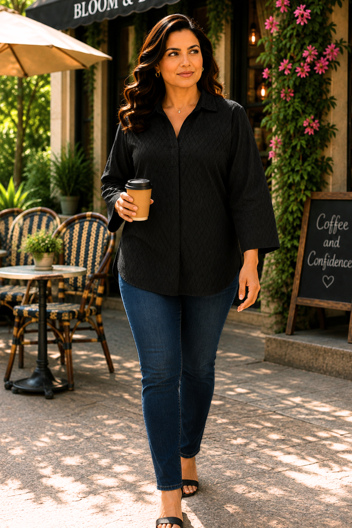 Midnight Muse Textured Pleated Shirt