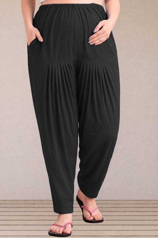 Black Easy Fit Cotton Maternity Salwar