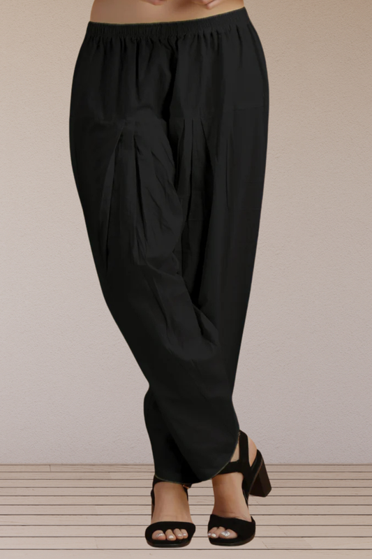 Black Easy Fit Cotton Salwar