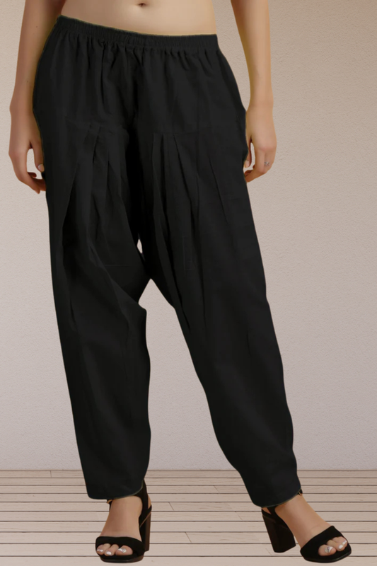 Black Cotton Easy Fit Salwar