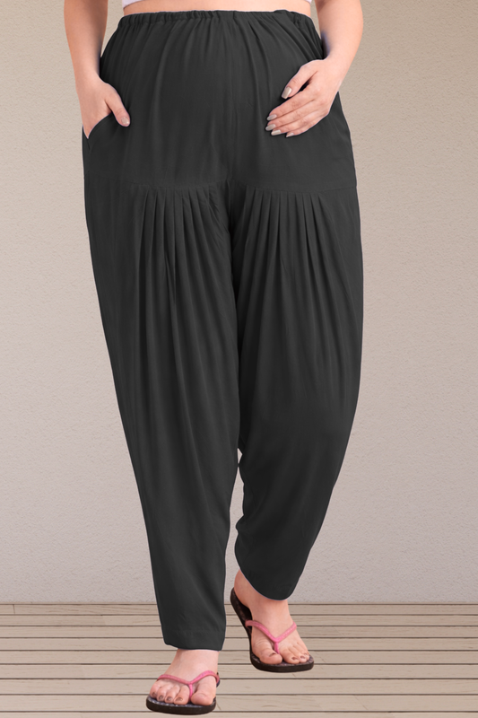 Black Easy Fit Rayon Maternity Salwar