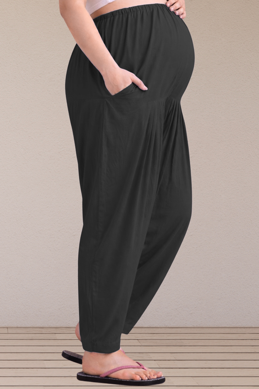 Black Easy Fit Rayon Maternity Salwar
