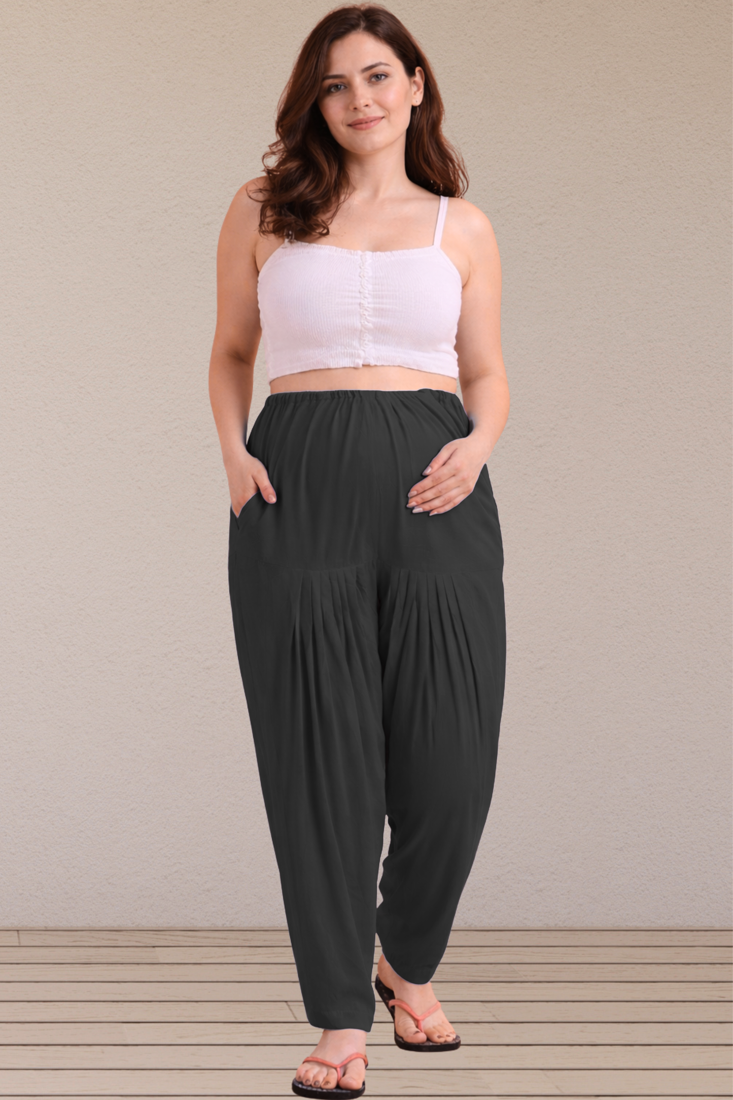 Black Easy Fit Rayon Maternity Salwar