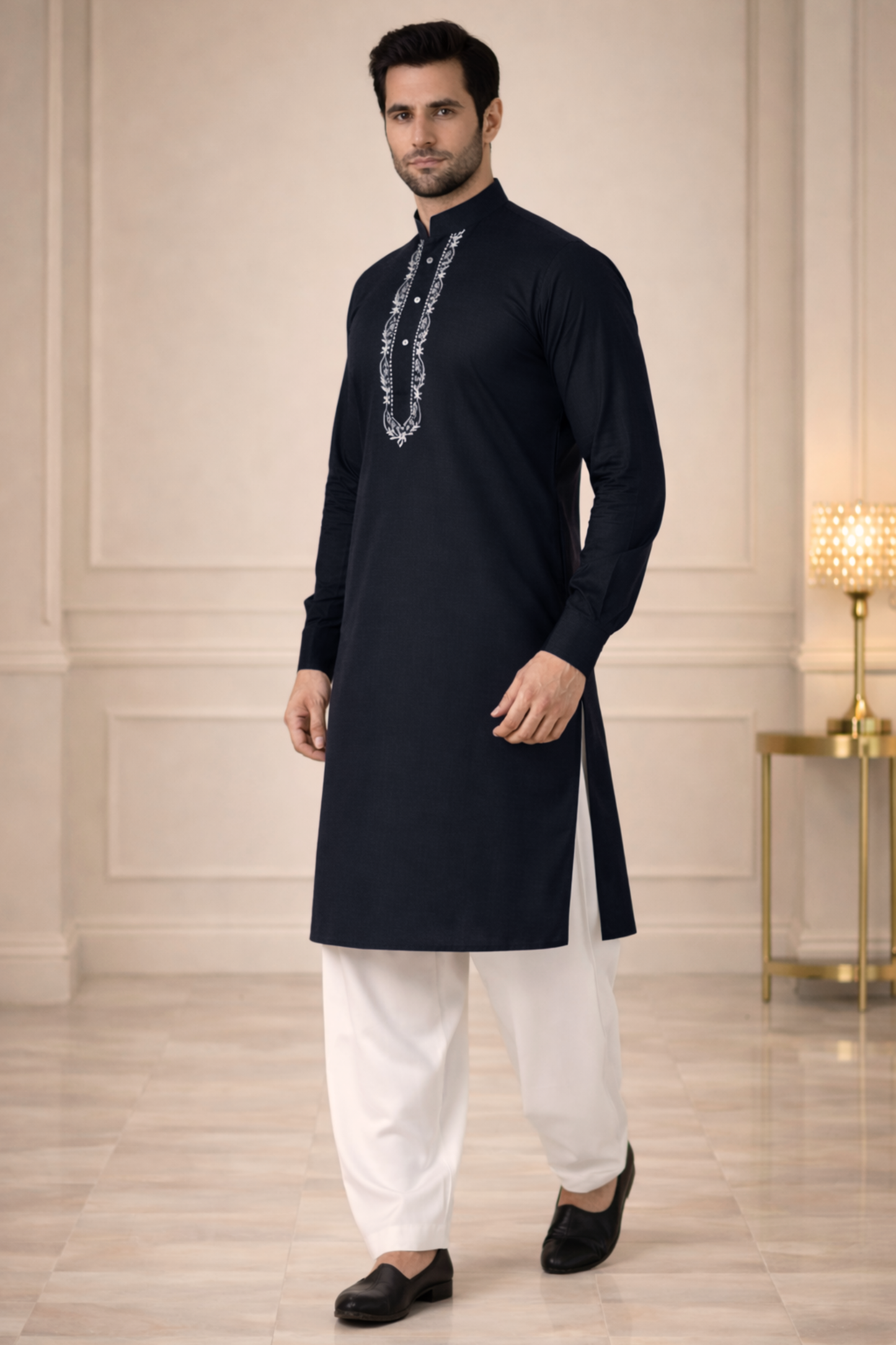 Black Embroidered Kurta Pajama
