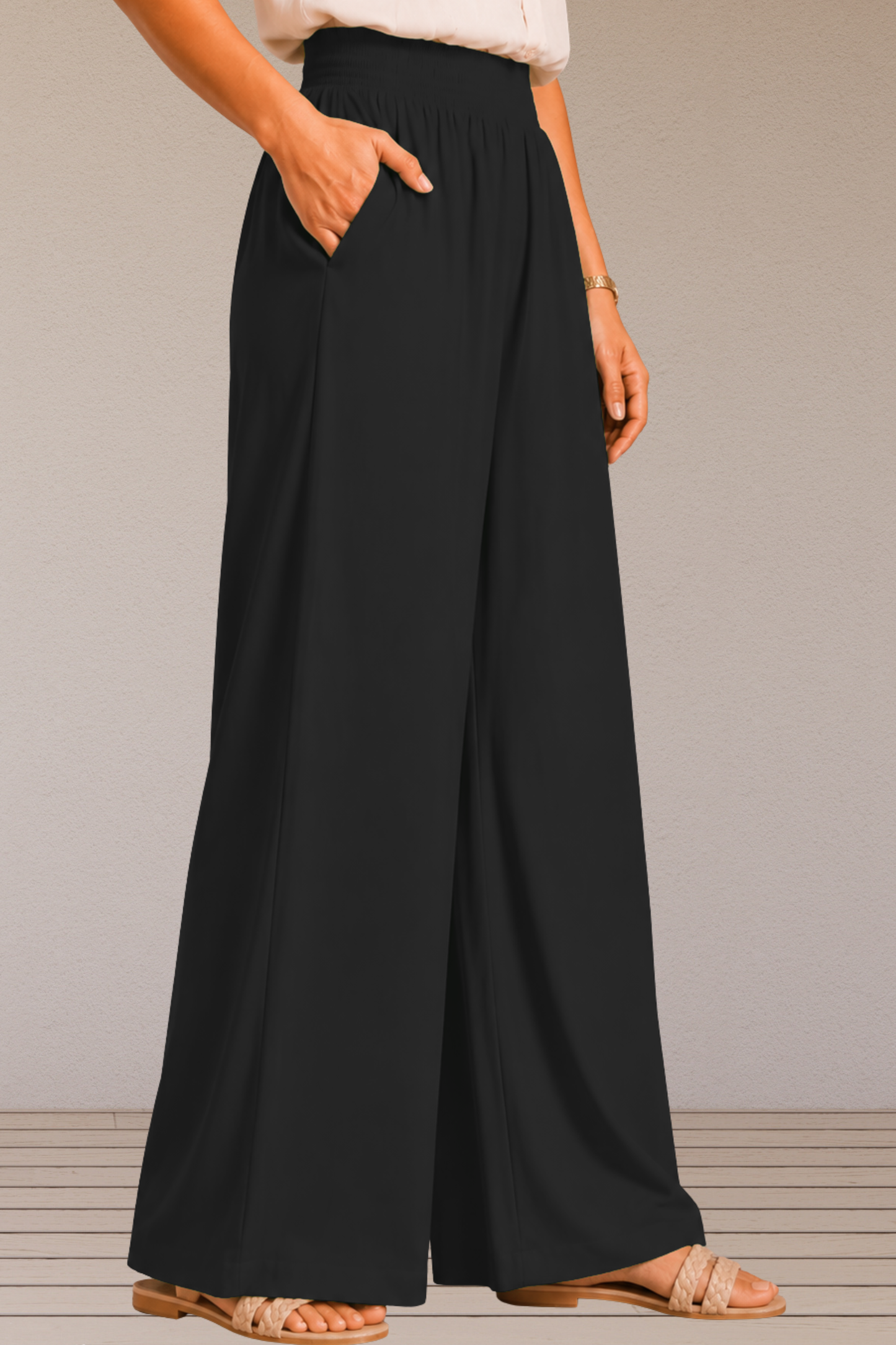 Black Flared Palazzo Pant
