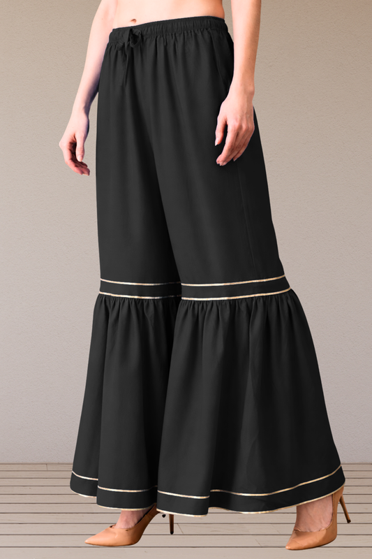 Black Frilled Rayon Sharara
