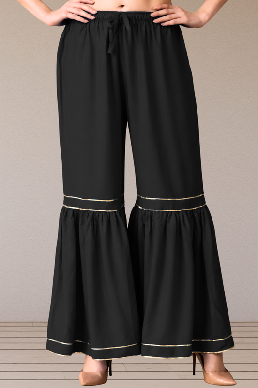 Black Frilled Rayon Sharara