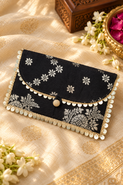 Black Gold Handcrafted Shagun Envelope