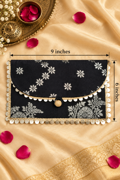 Black Gold Handcrafted Shagun Envelope