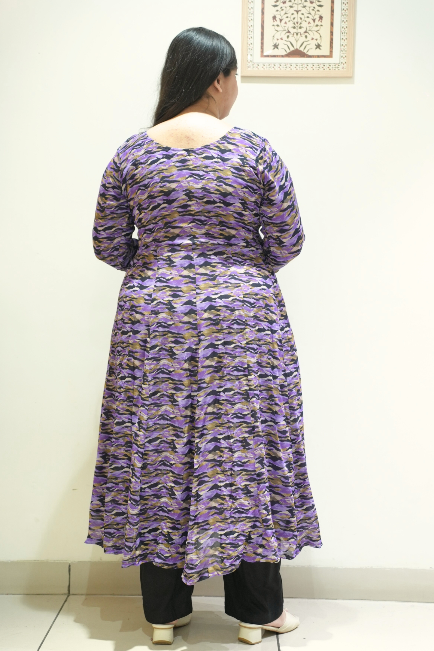 Black Gulzar Printed Anarkali Set