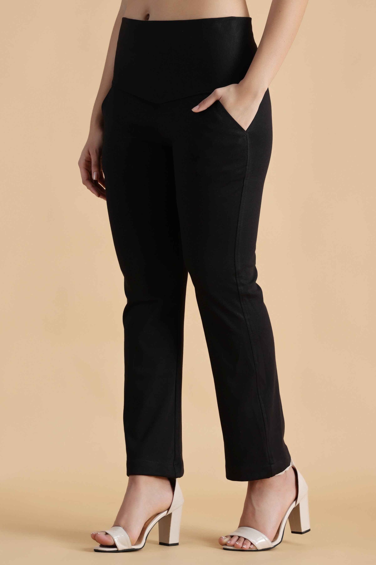 Buy Plus Size ​Black Tummy Tucker Pant At Apella | Sizes XS to 10 XL | India | Free Delivery | Customized