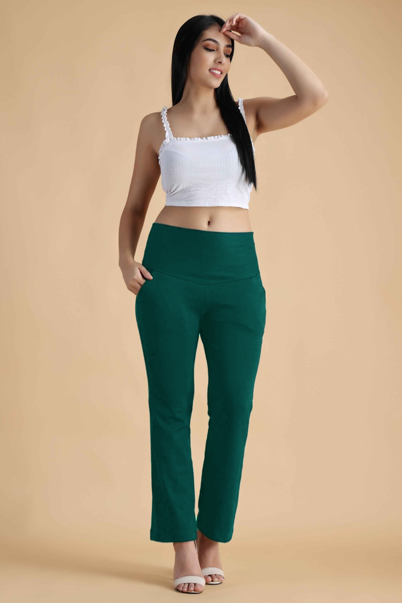 Peacock Green Tummy Tucker Pant