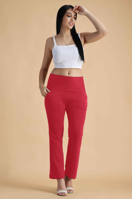 Rosy Red Tummy Tucker Pants